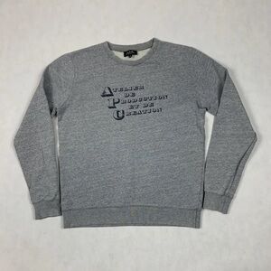 A.P.C. "Atelier de Production et de Création" Grey Logo Sweatshirt Size: Small